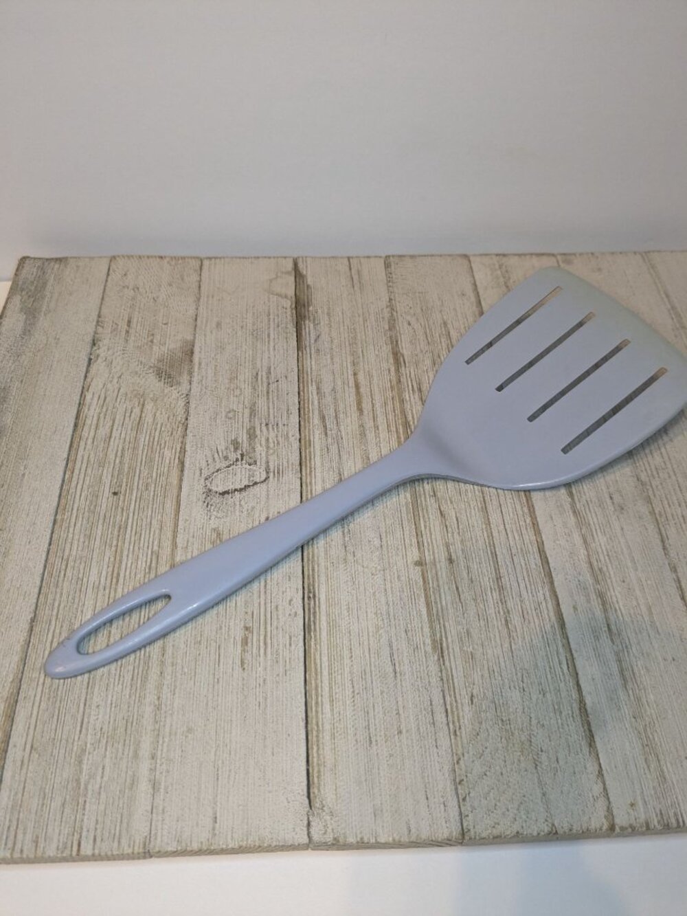 Ensar Wide Slotted Spatula Turner Flipper Country Blue Nylon Plastic 11 1/2"